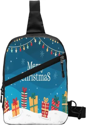 Merry Christmas 1 Sling Bag for Men Women, Small Crossbody Sling Backpack Shoulder Chest Bag, Anti Theft Travel Hiking Sports