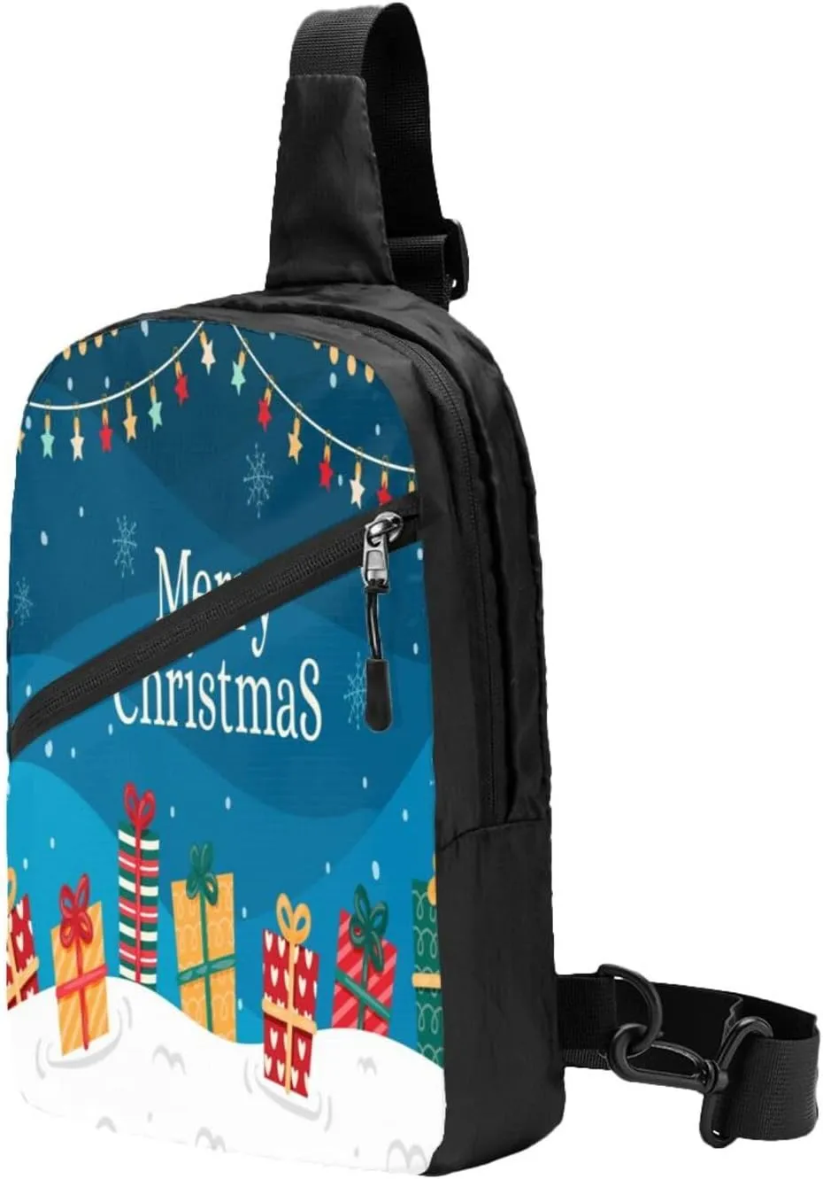 Merry Christmas 1 Sling Bag for Men Women, Small Crossbody Sling Backpack Shoulder Chest Bag, Anti Theft Travel Hiking Sports