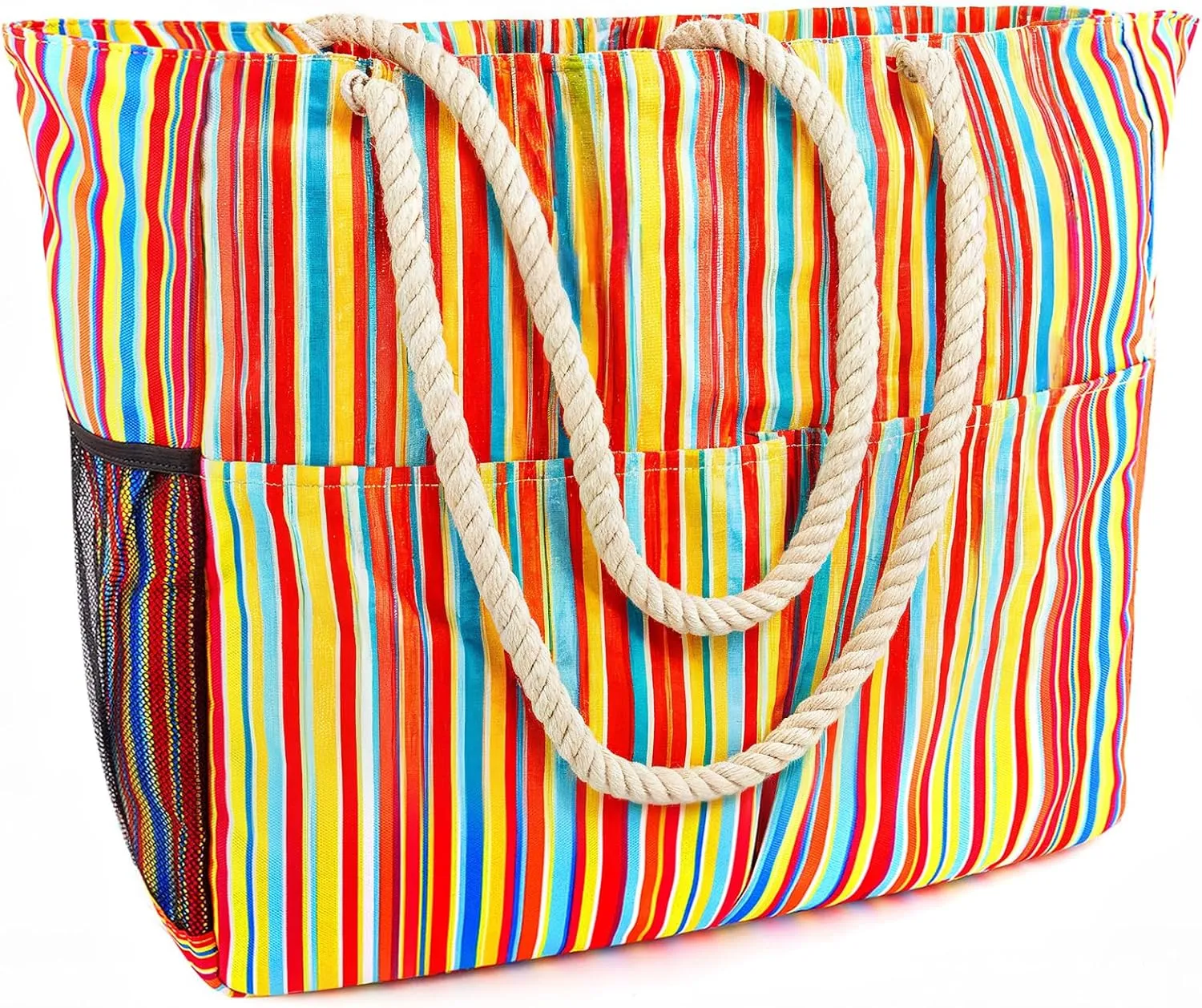 Mesh Beach Bag - Large Tote Bag for Family, Toys & Vacation Essentials