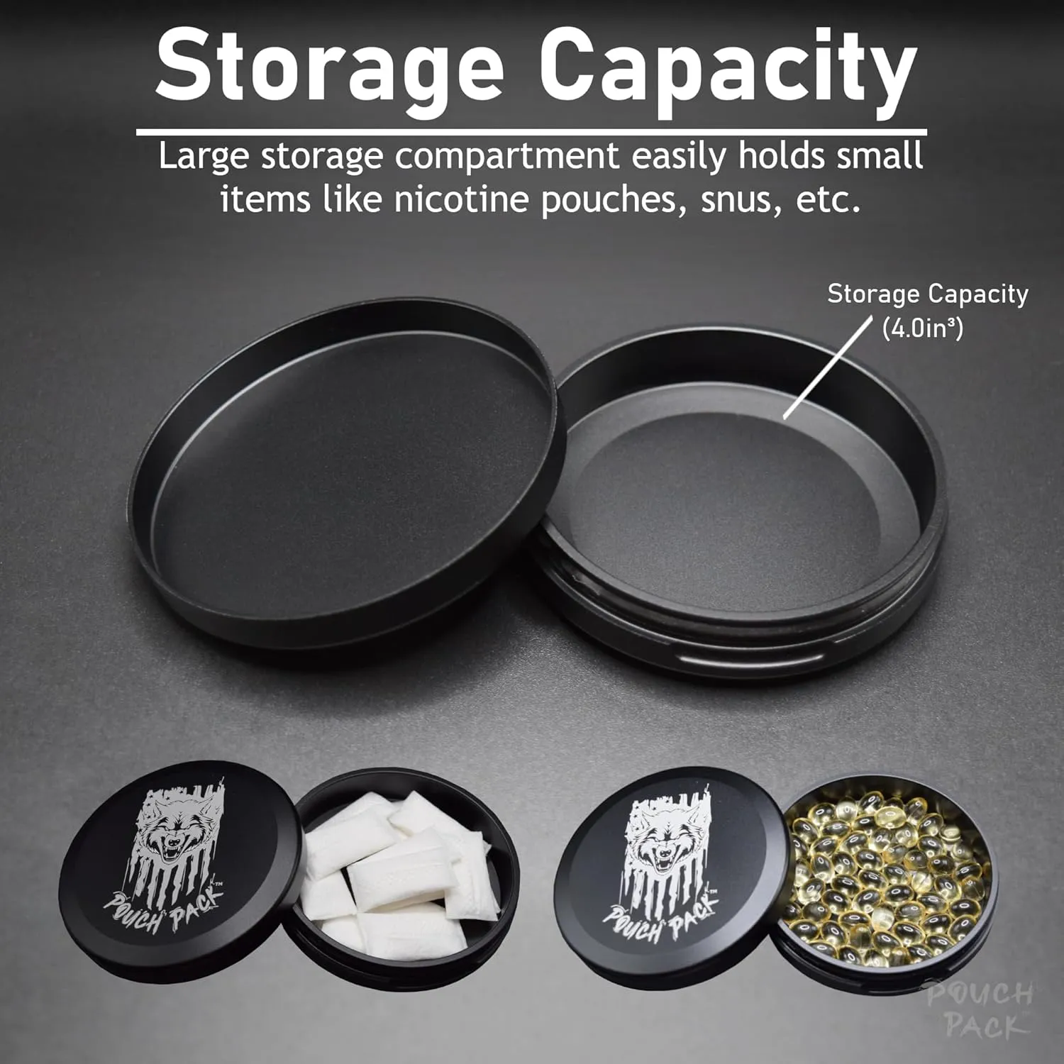 Metal Container for Zyn | Zyn Metal Can | Zyn Holder | Zyn Can | Aluminum Zyn Container | Snus Can | Zyn Tin | Zyn Case | Gift for Him | Caffeine Pouches | Slim - (Single Compartment)