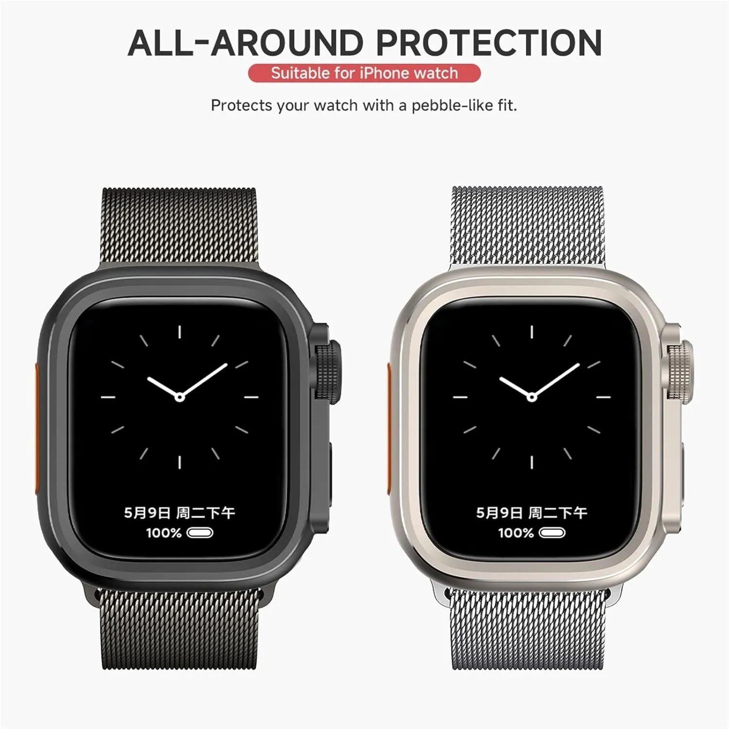Metal Plastic Case for Apple Watch 10 46mm Change To Ultra 2 Cover Aluminum Alloy Bumper Protective Frame for IWatch S10 46mm