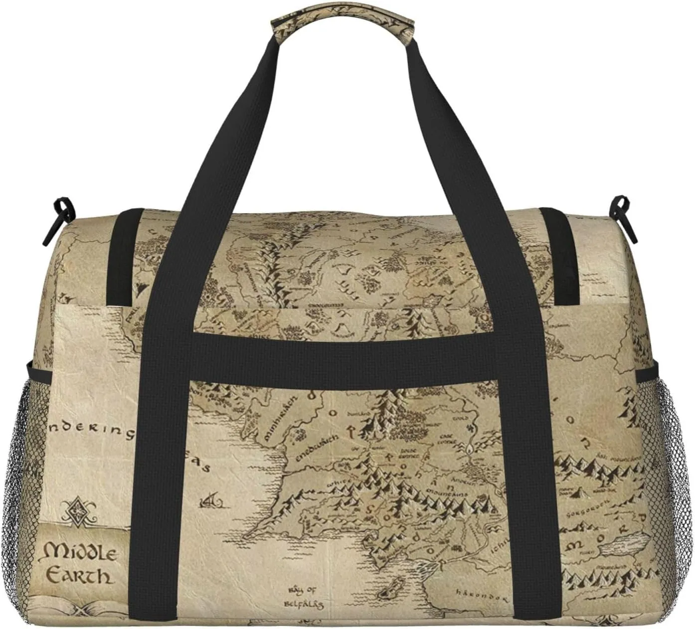 Middle Earth Map Travel Duffel Bag Large Foldable Waterproof Overnight Bag For Beach Swim Bags Pool Sports Gym