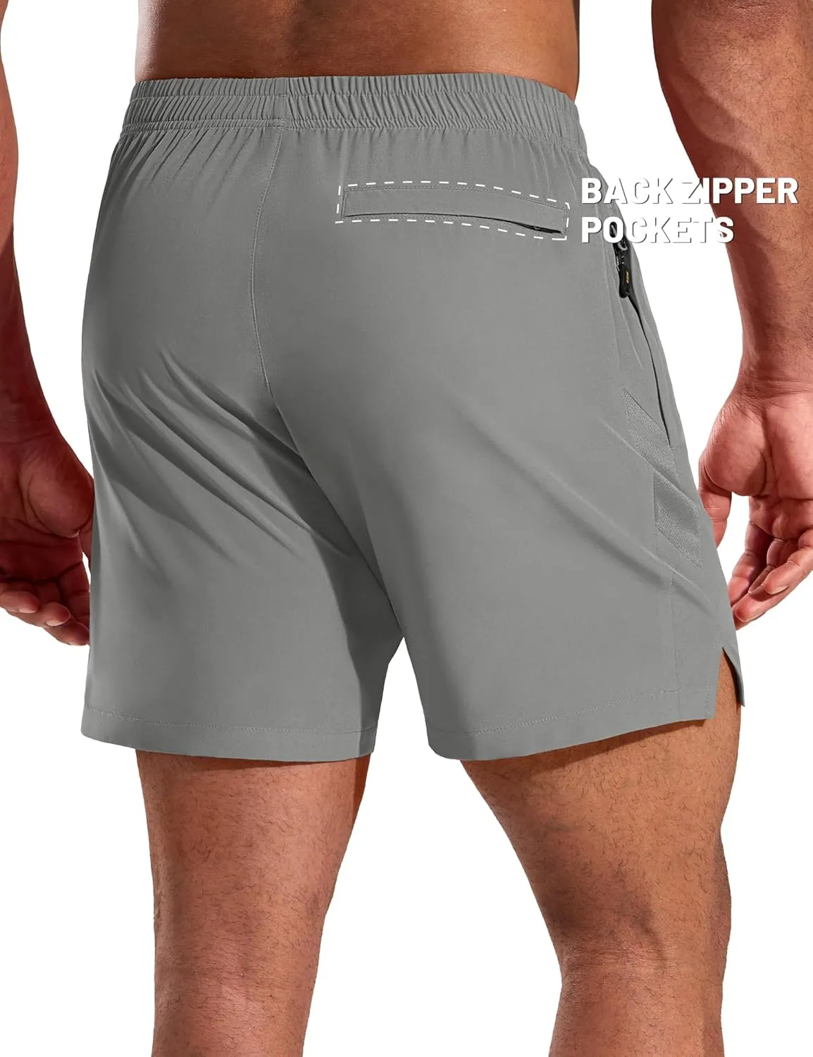 MIER Men's 5 Inch Inseam Running Shorts with Zipper Pockets Quick Dry Athletic Gym Workout No Liner Shorts, Lightweight