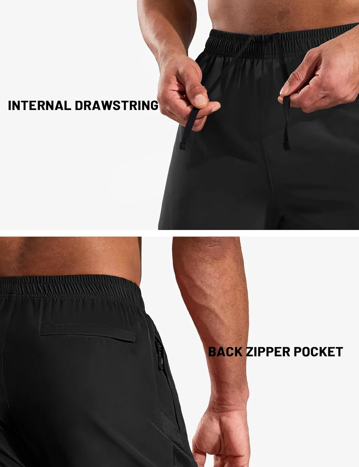 MIER Men's 5 Inch Inseam Running Shorts with Zipper Pockets Quick Dry Athletic Gym Workout No Liner Shorts, Lightweight