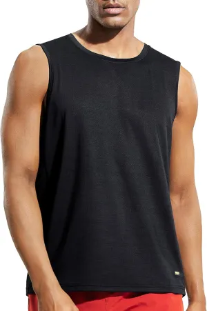 MIER Men’s Sleeveless Tank Top Dry Fit Workout Muscle Tee Shirt for Running Athletic Gym Sports Training, Moisture Wicking