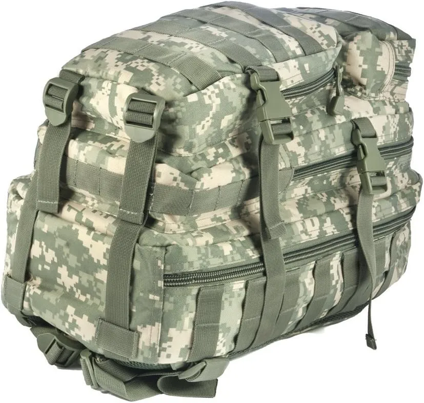 Mil-Tec Unisex Assault Pack - Rugged Durable Lightweight Ergonomic Versatile Tactical Outdoor Camping Hiking Backpack with Adjustable Padded Shoulder Straps & MOLLE Loops, ACU Camo, 20L