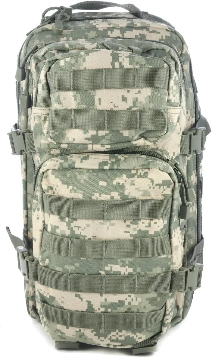 Mil-Tec Unisex Assault Pack - Rugged Durable Lightweight Ergonomic Versatile Tactical Outdoor Camping Hiking Backpack with Adjustable Padded Shoulder Straps & MOLLE Loops, ACU Camo, 20L