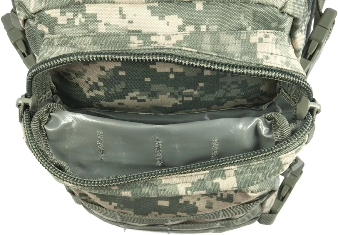 Mil-Tec Unisex Assault Pack - Rugged Durable Lightweight Ergonomic Versatile Tactical Outdoor Camping Hiking Backpack with Adjustable Padded Shoulder Straps & MOLLE Loops, ACU Camo, 20L