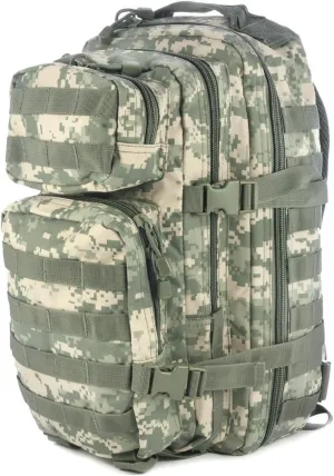 Mil-Tec Unisex Assault Pack - Rugged Durable Lightweight Ergonomic Versatile Tactical Outdoor Camping Hiking Backpack with Adjustable Padded Shoulder Straps & MOLLE Loops, ACU Camo, 20L