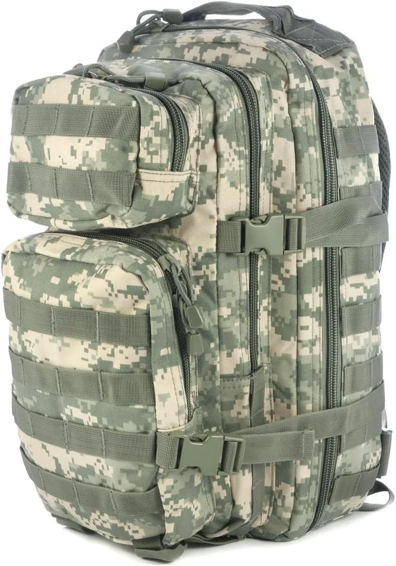 Mil-Tec Unisex Assault Pack - Rugged Durable Lightweight Ergonomic Versatile Tactical Outdoor Camping Hiking Backpack with Adjustable Padded Shoulder Straps & MOLLE Loops, ACU Camo, 20L