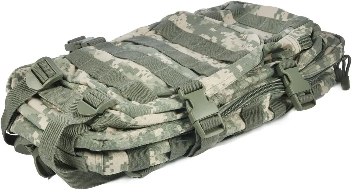 Mil-Tec Unisex Assault Pack - Rugged Durable Lightweight Ergonomic Versatile Tactical Outdoor Camping Hiking Backpack with Adjustable Padded Shoulder Straps & MOLLE Loops, ACU Camo, 20L