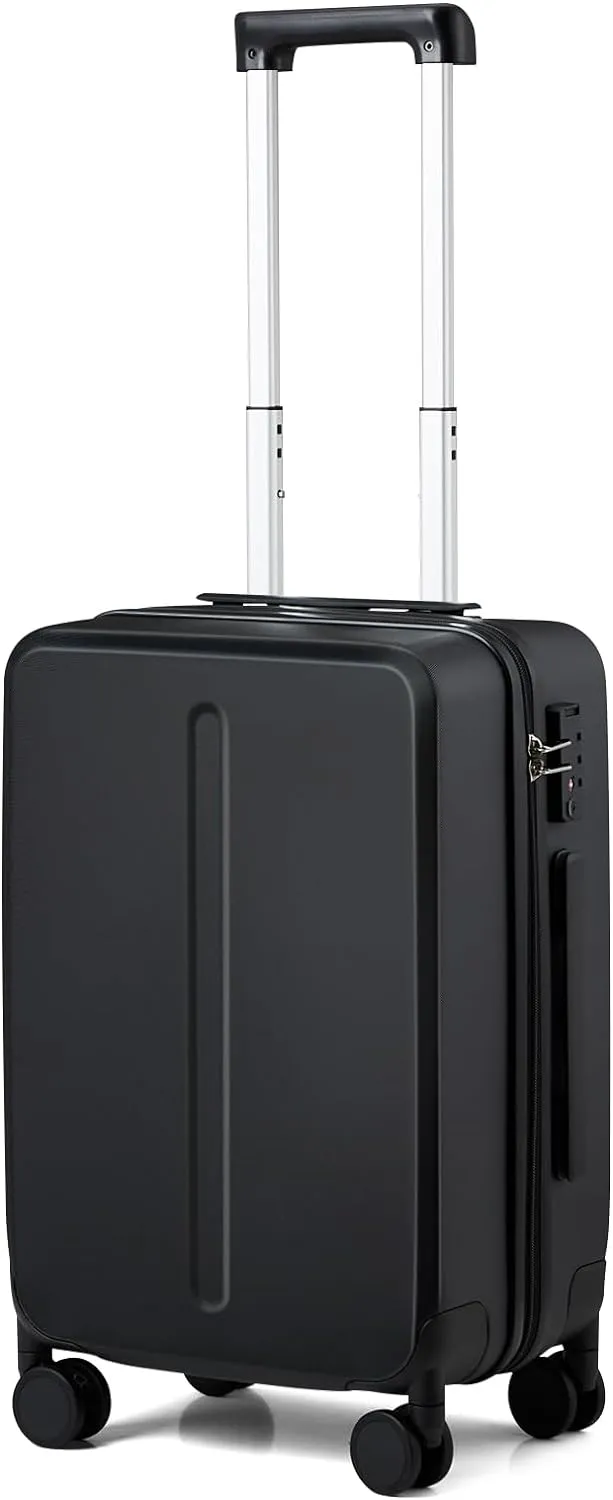 MILADA 20 Inch Carry On Luggage Airline Approved 22x14x9 Luggage Carry On Suitcase Hard Shell Suitcases with Wheels Carry on Bag Travel Luggage with TSA Lock,Black