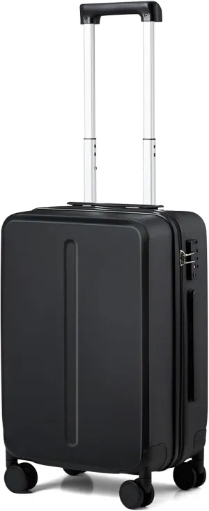 MILADA 20 Inch Carry On Luggage Airline Approved 22x14x9 Luggage Carry On Suitcase Hard Shell Suitcases with Wheels Carry on Bag Travel Luggage with TSA Lock,Black