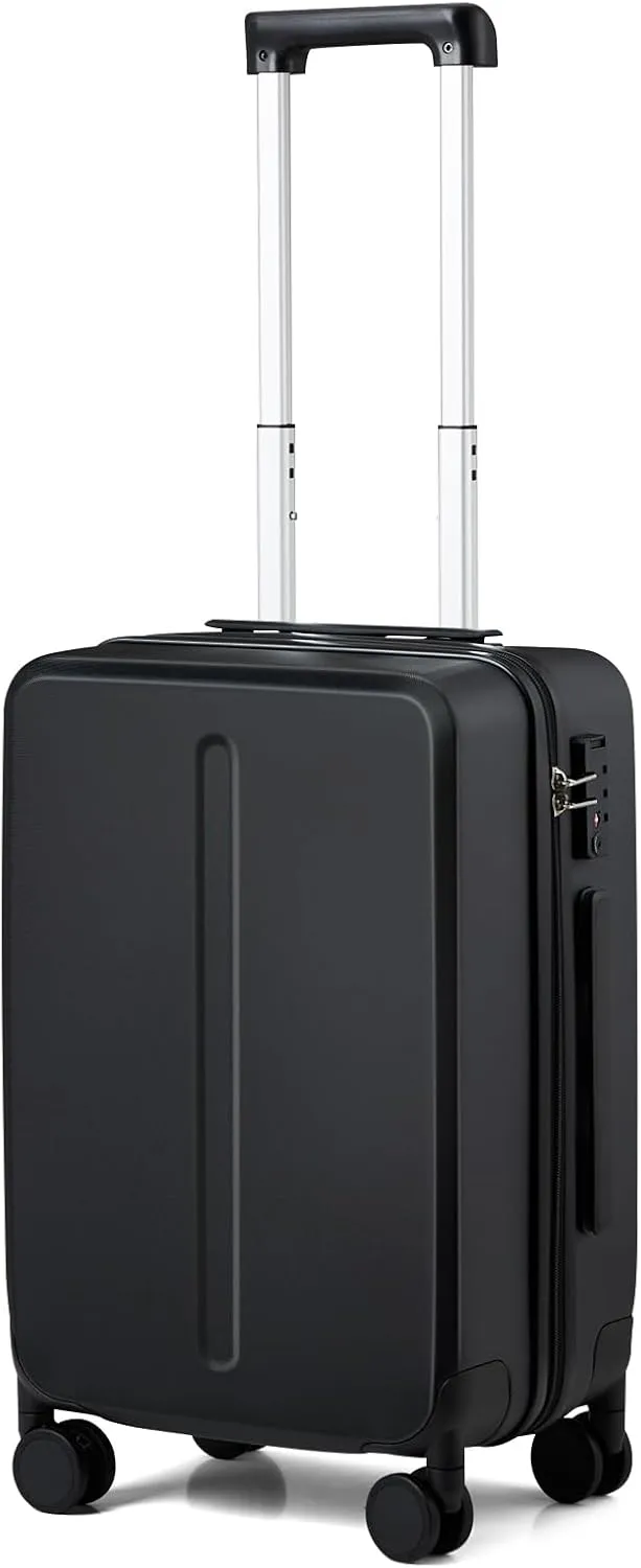 MILADA 20 Inch Carry On Luggage Airline Approved 22x14x9 Luggage Carry On Suitcase Hard Shell Suitcases with Wheels Carry on Bag Travel Luggage with TSA Lock,Black