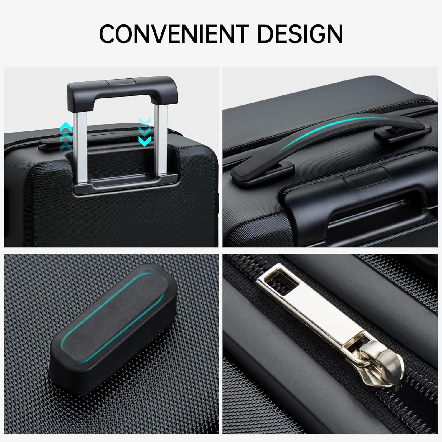 MILADA 20 Inch Carry On Luggage Airline Approved 22x14x9 Luggage Carry On Suitcase Hard Shell Suitcases with Wheels Carry on Bag Travel Luggage with TSA Lock,Black