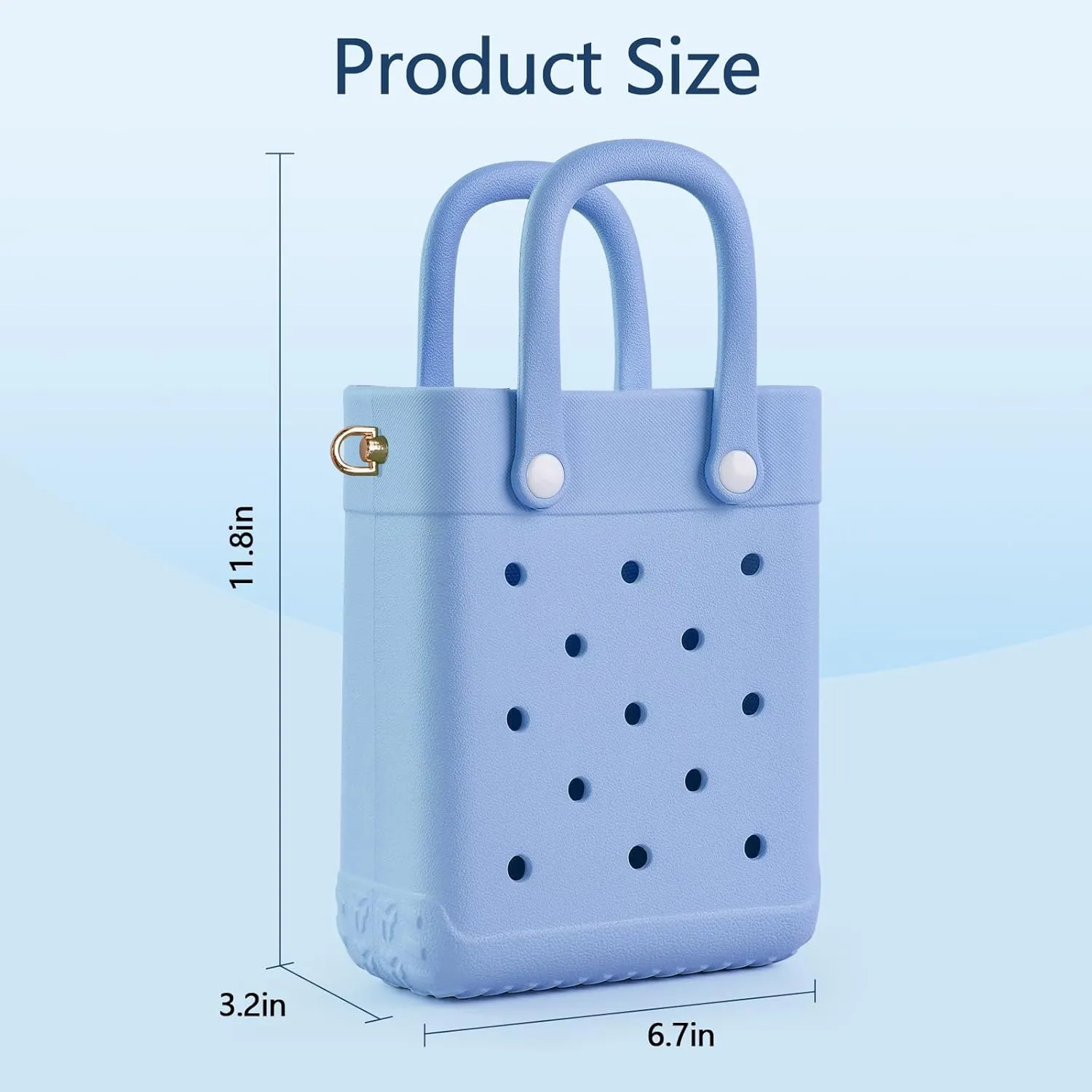 Mini Crossbody Rubber Tote Bag with 7 Charms X-Small Rubber Beach Bag for Little Girls and Woman