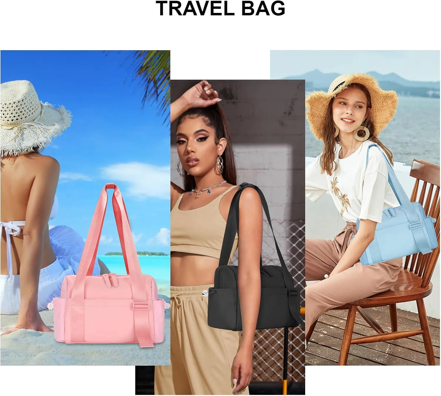 Mini Gym Bag for Women, Small Gym Bag Gym Tote Bag Waterproof Travel Duffel Bag with Wet Compartment, Cute Sports Bag Suitable for Traveling on Weekends (Blue)