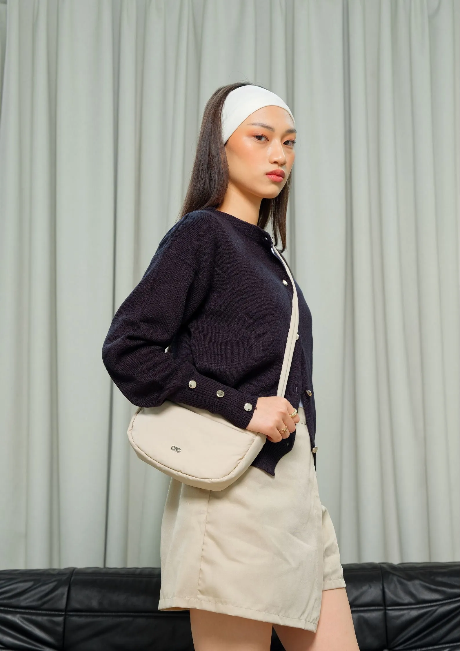 MINI POSH PUFFY CROSSBODY BAG IN OAT