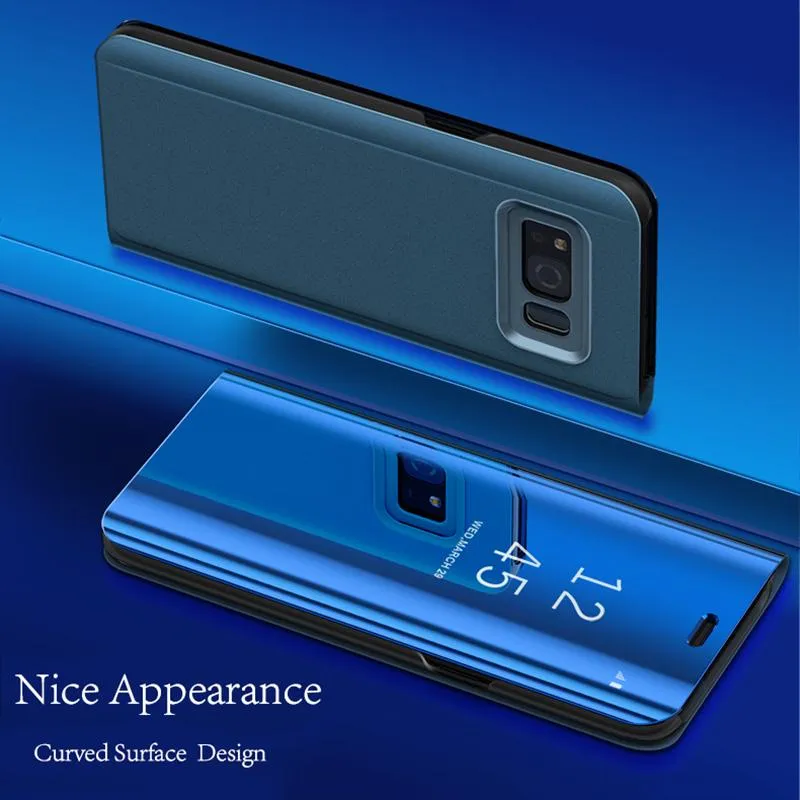 Mirror Flip Case Slim Clear View Smart Cover For Samsung