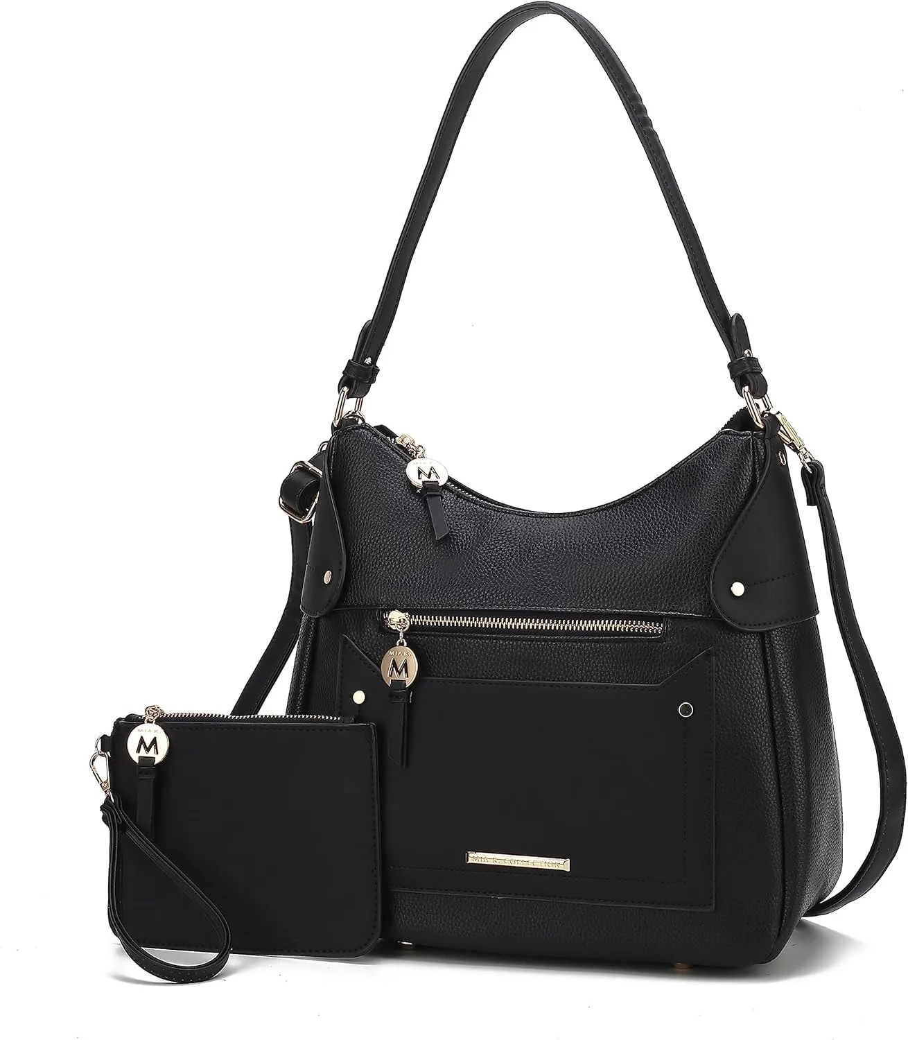 MKF Collection Shoulder Bag for Women & Wristlet Pouch, Vegan Leather Handbag Set Top-Handle Tote Handbag Purse by Mia k