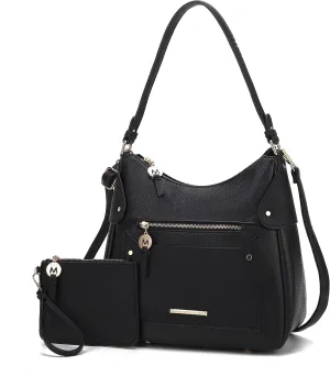 MKF Collection Shoulder Bag for Women & Wristlet Pouch, Vegan Leather Handbag Set Top-Handle Tote Handbag Purse by Mia k
