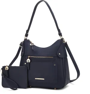 MKF Collection Shoulder Bag for Women & Wristlet Pouch, Vegan Leather Handbag Set Top-Handle Tote Handbag Purse by Mia k