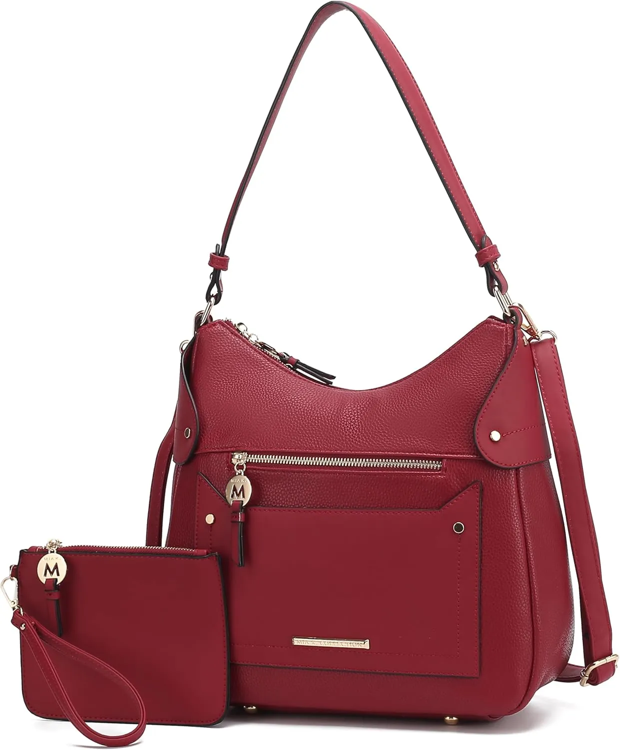 MKF Collection Shoulder Bag for Women & Wristlet Pouch, Vegan Leather Handbag Set Top-Handle Tote Handbag Purse by Mia k