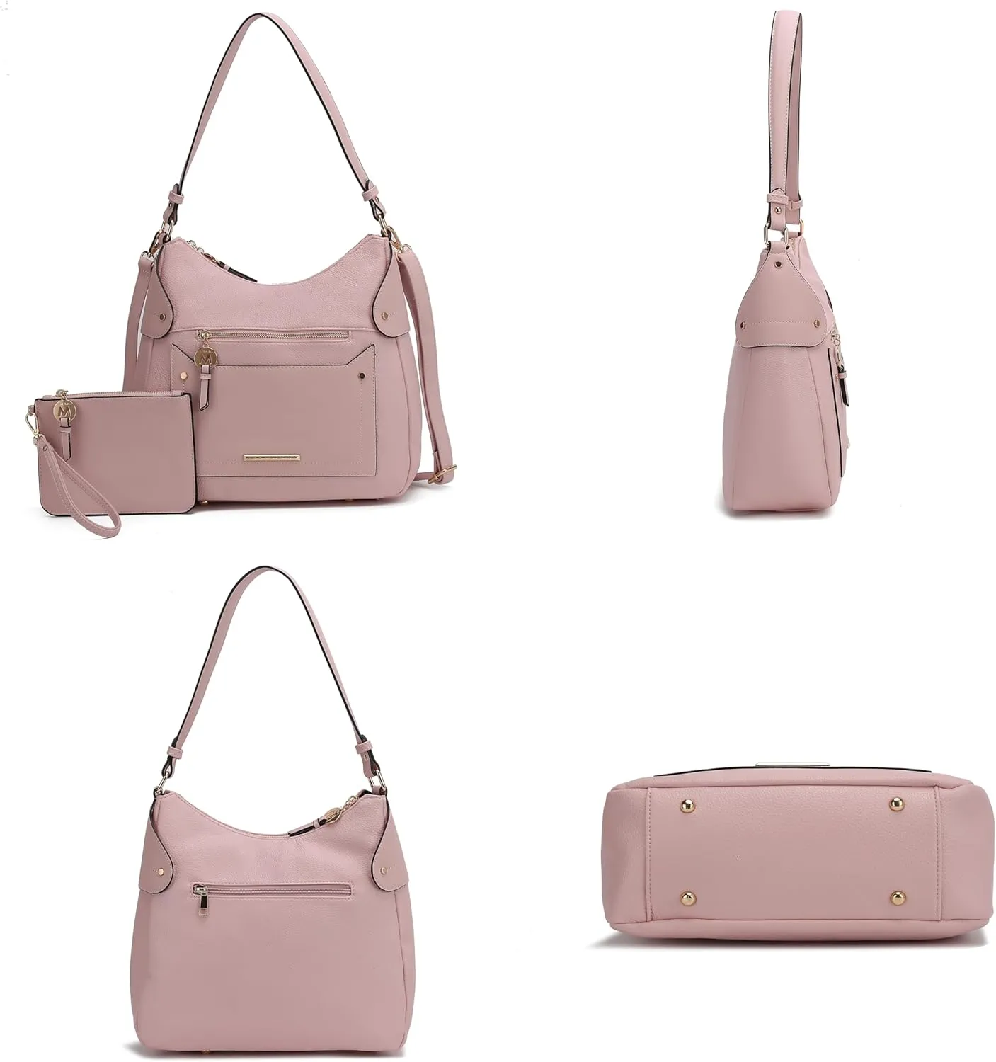 MKF Collection Shoulder Bag for Women & Wristlet Pouch, Vegan Leather Handbag Set Top-Handle Tote Handbag Purse by Mia k