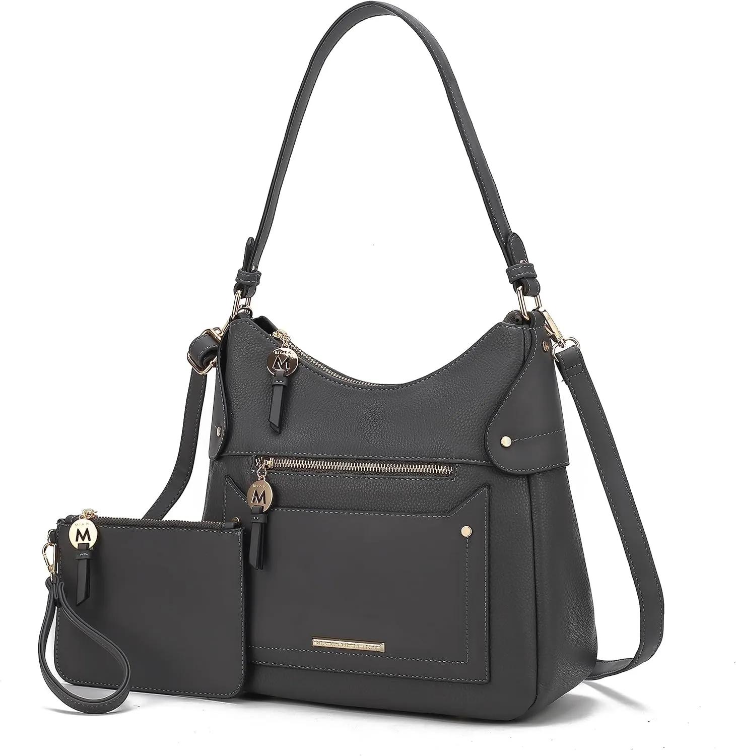 MKF Collection Shoulder Bag for Women & Wristlet Pouch, Vegan Leather Handbag Set Top-Handle Tote Handbag Purse by Mia k