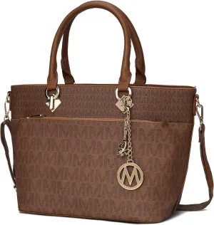 MKF Crossbody Shoulder Bag for Women – PU Leather Top Handle Pocketbook – Roomy Tote Satchel Handbag Purse M Charm