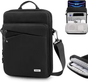 MoKo iPad Sleeve Tablet Bag,12.9 Inch iPad Carrying Case,360° Protective iPad Travel Case with Shoulder Strap,13 Inch New iPad Pro M4 & Air M2 2024,iPad Pro 12.9 M2&M1,Galaxy Tab S9 /S8  12.4,Black