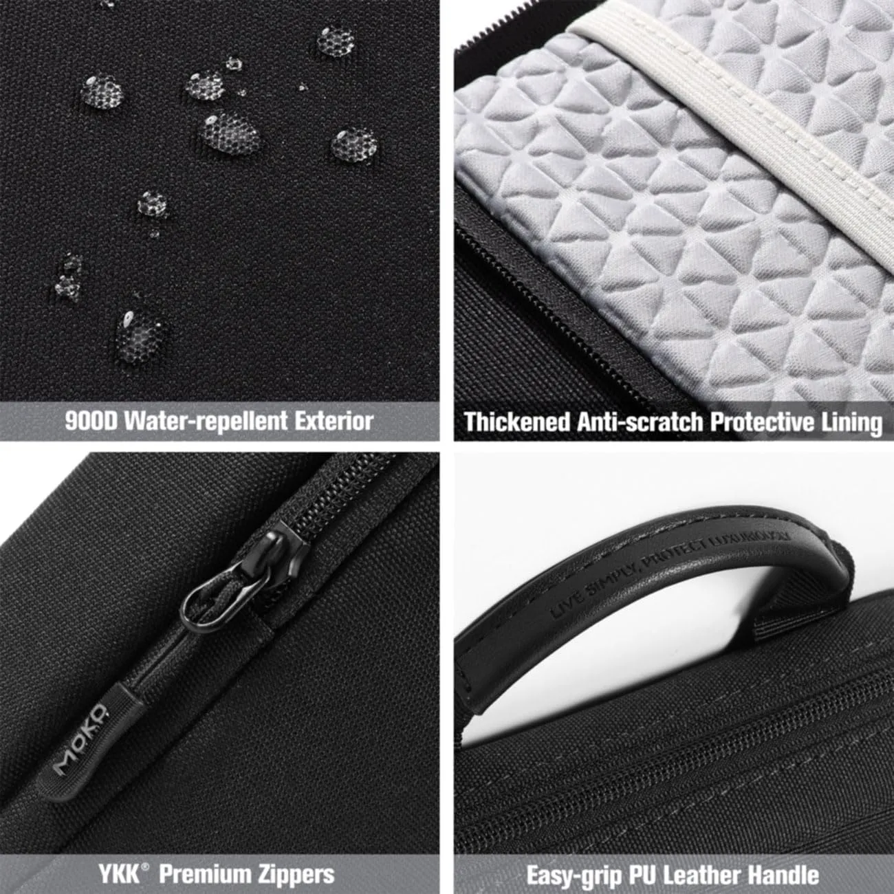 MoKo iPad Sleeve Tablet Bag,12.9 Inch iPad Carrying Case,360° Protective iPad Travel Case with Shoulder Strap,13 Inch New iPad Pro M4 & Air M2 2024,iPad Pro 12.9 M2&M1,Galaxy Tab S9 /S8  12.4,Black