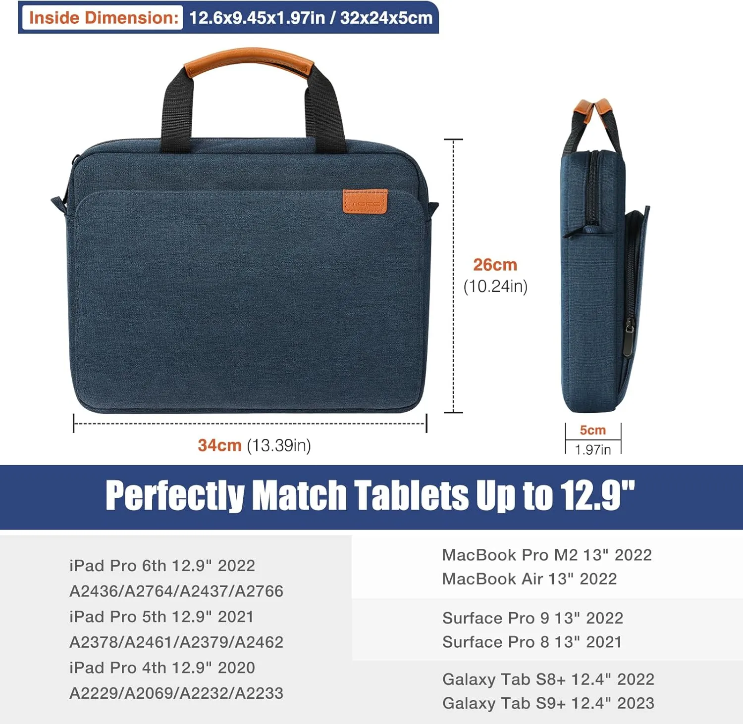 MoKo Tablet Sleeve Case, Protective Handle Shoulder Bag