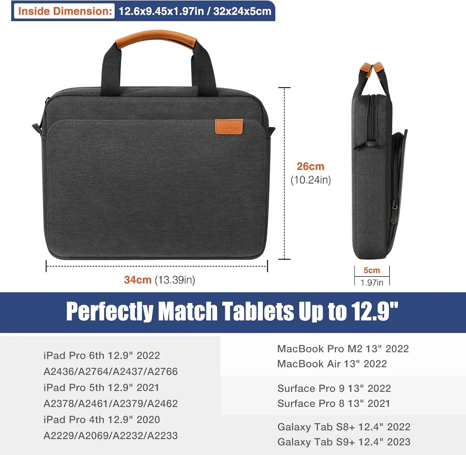 MoKo Tablet Sleeve Case, Protective Handle Shoulder Bag