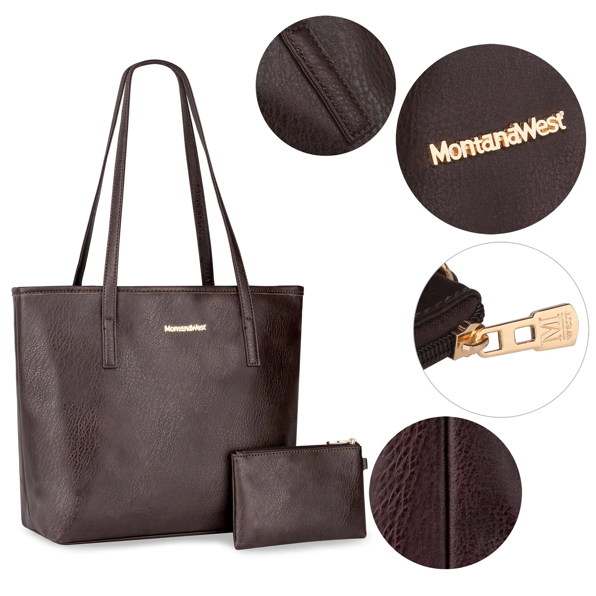 Montana West Tote Bags Vegan Leather Purses and Handbags for Women Top Handle Ladies Shoulder Bags