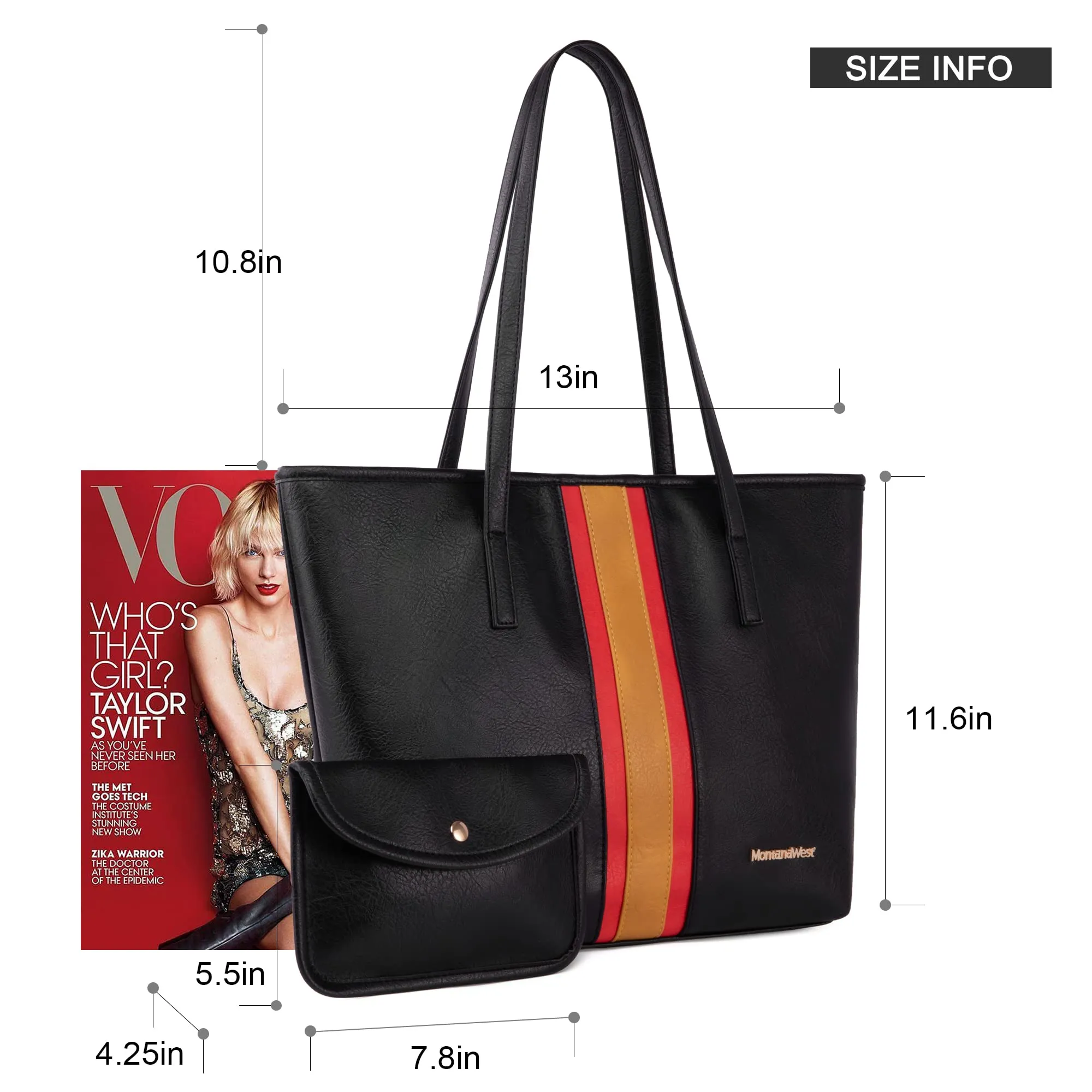 Montana West Tote Bags Vegan Leather Purses and Handbags for Women Top Handle Ladies Shoulder Bags