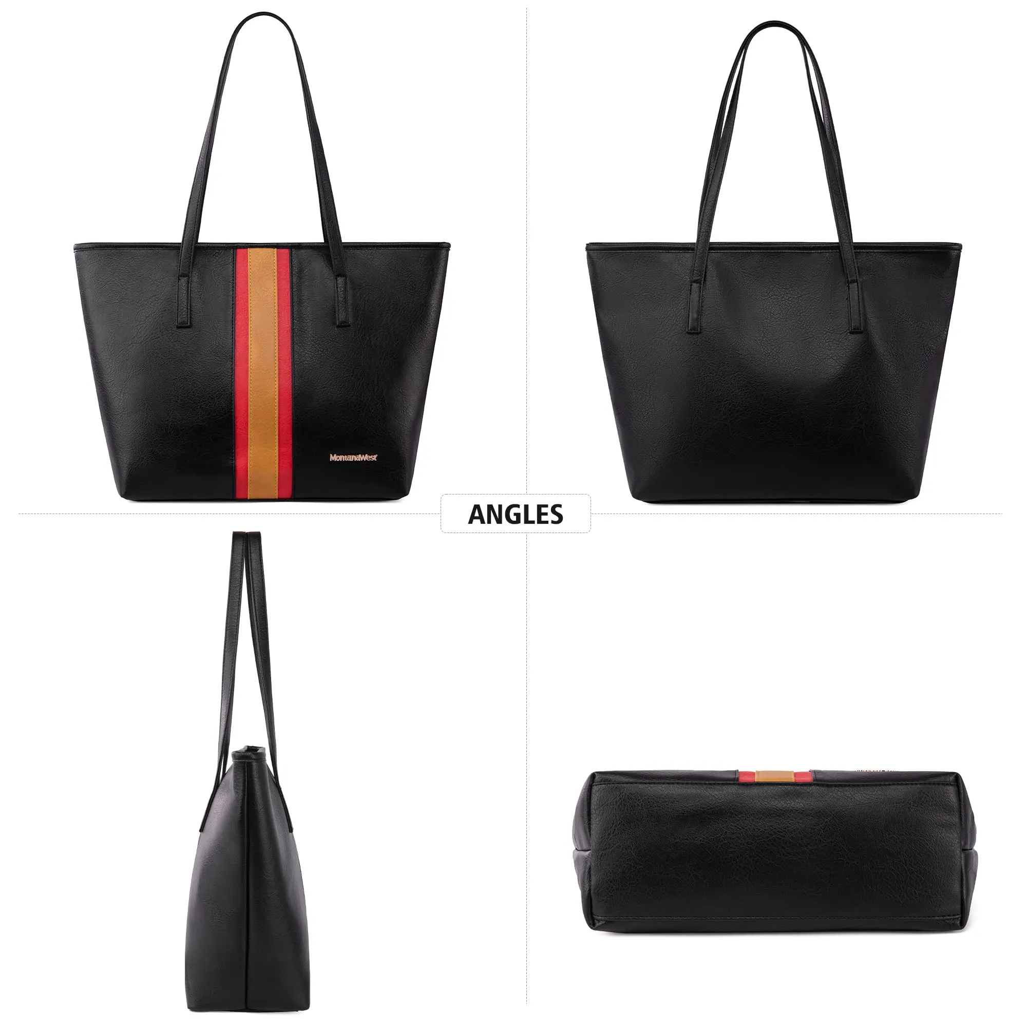 Montana West Tote Bags Vegan Leather Purses and Handbags for Women Top Handle Ladies Shoulder Bags