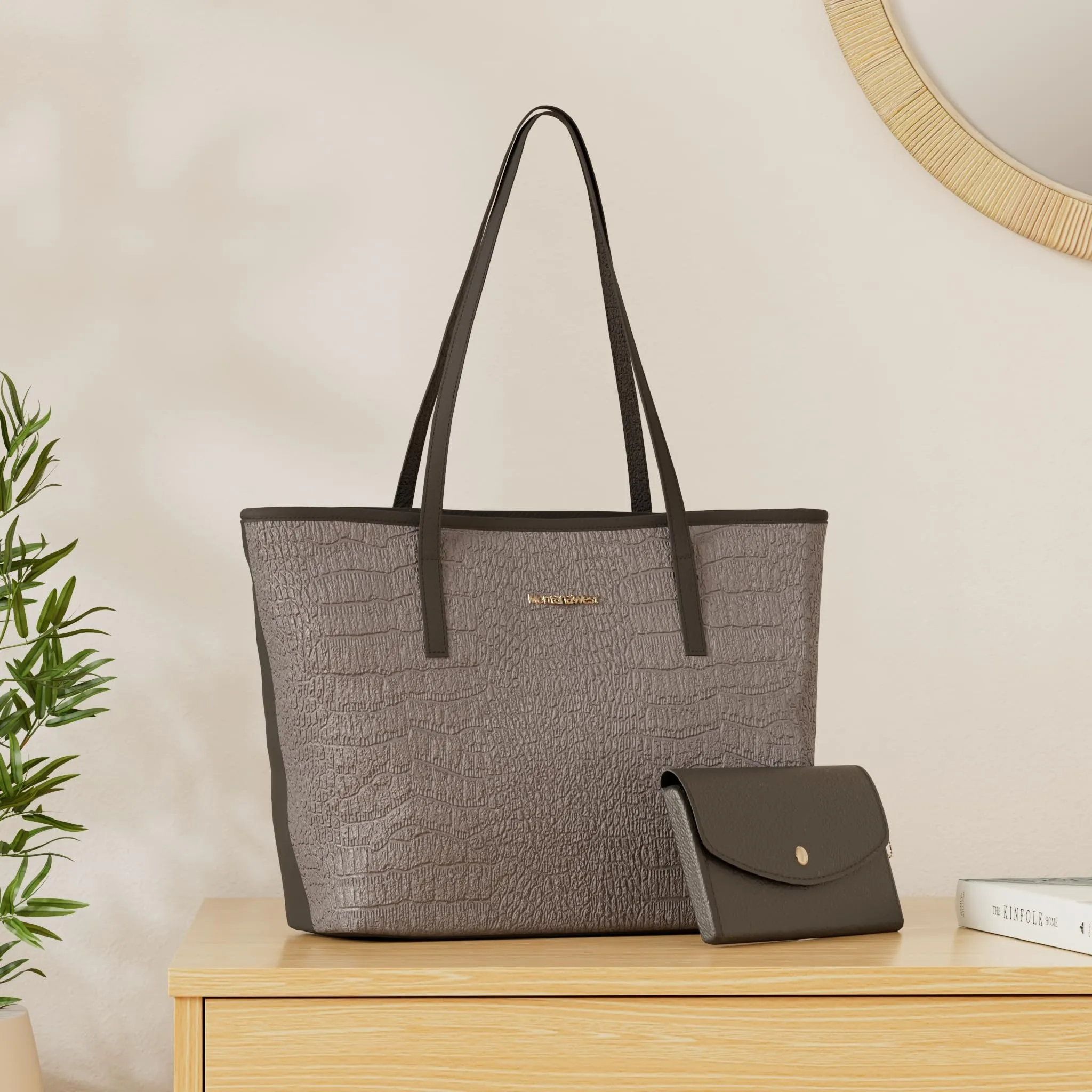 Montana West Tote Bags Vegan Leather Purses and Handbags for Women Top Handle Ladies Shoulder Bags