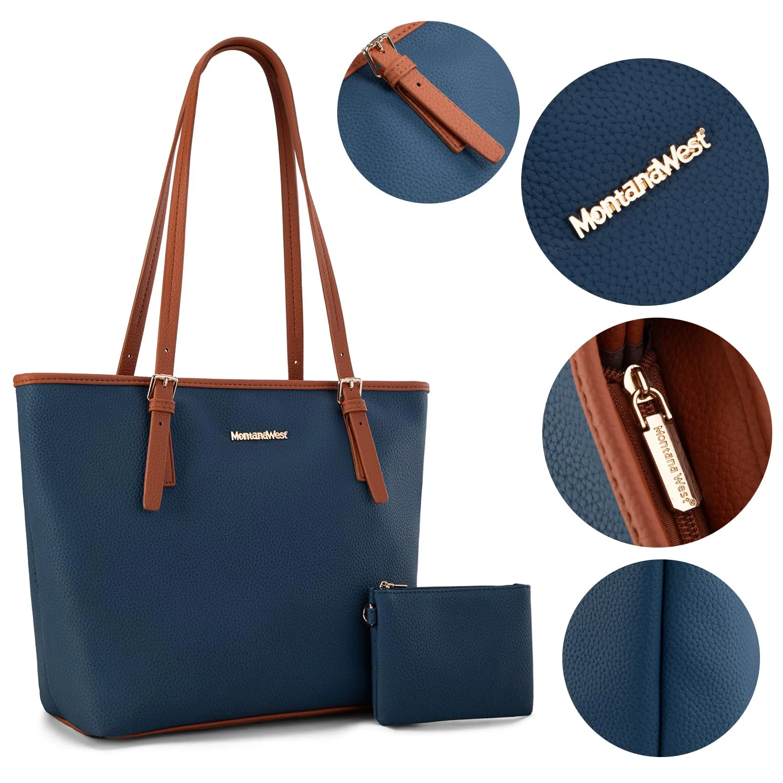 Montana West Tote Bags Vegan Leather Purses and Handbags for Women Top Handle Ladies Shoulder Bags
