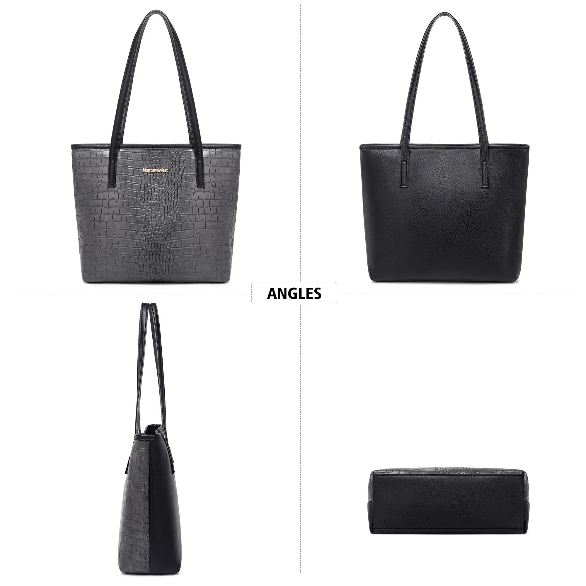 Montana West Tote Bags Vegan Leather Purses and Handbags for Women Top Handle Ladies Shoulder Bags