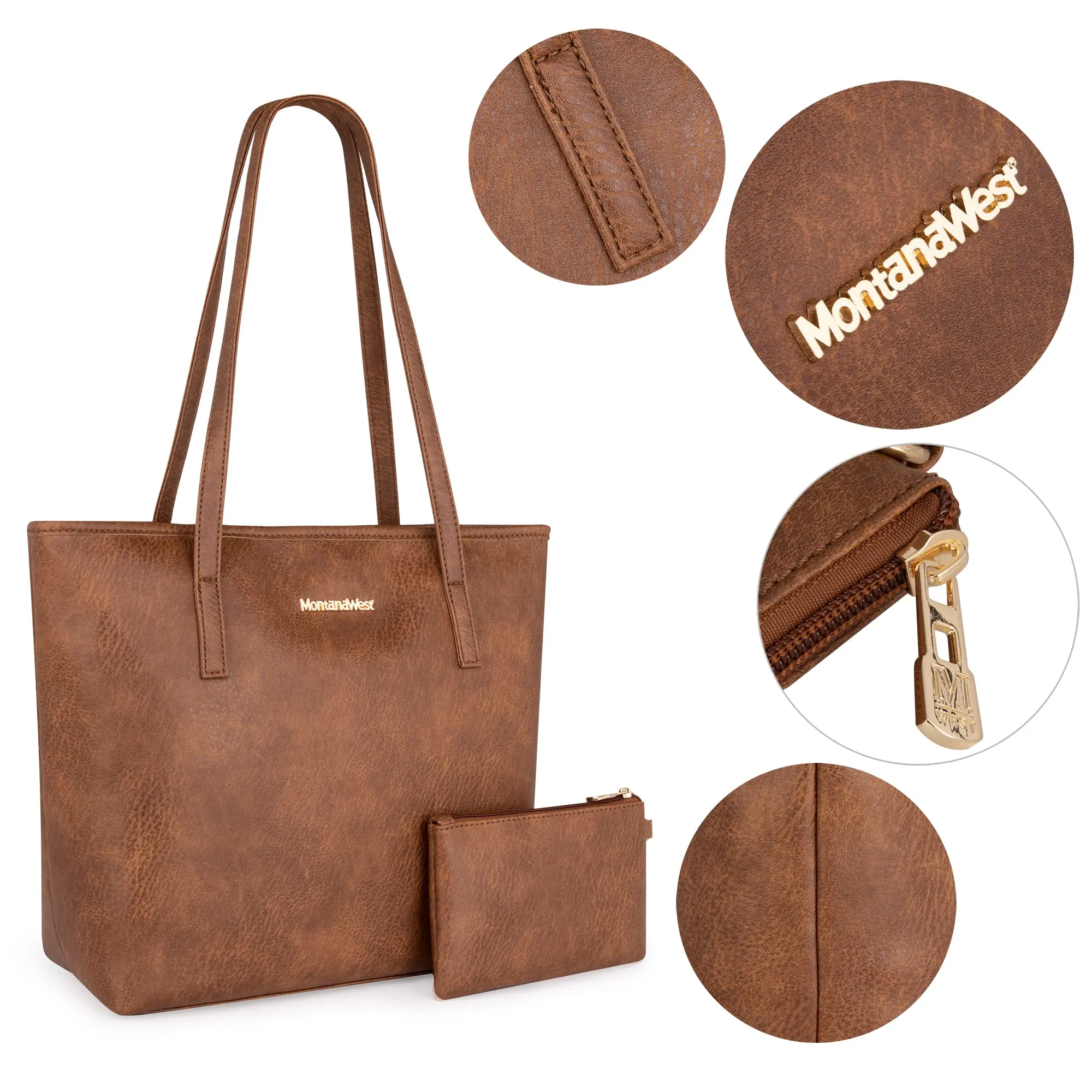Montana West Tote Bags Vegan Leather Purses and Handbags for Women Top Handle Ladies Shoulder Bags