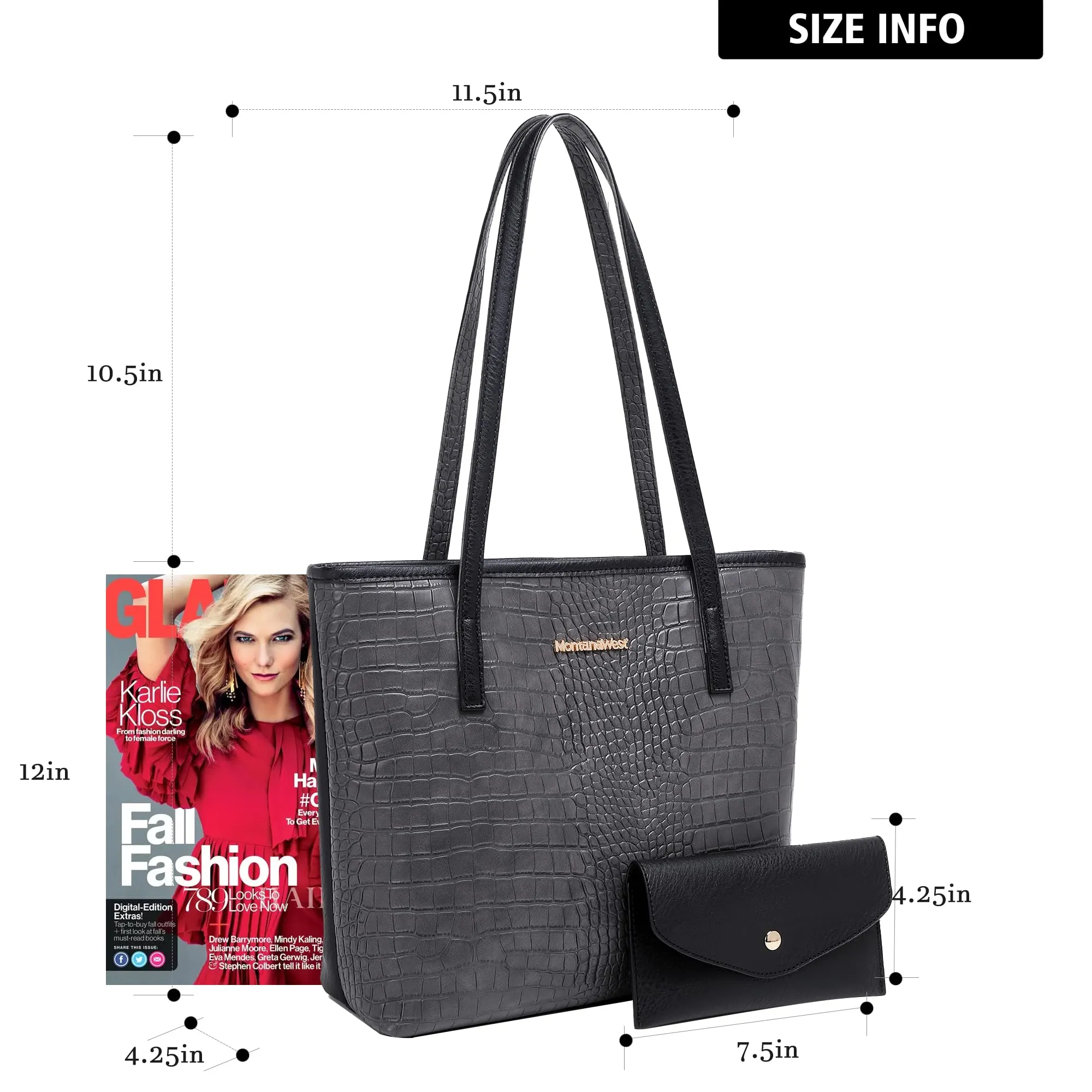 Montana West Tote Bags Vegan Leather Purses and Handbags for Women Top Handle Ladies Shoulder Bags