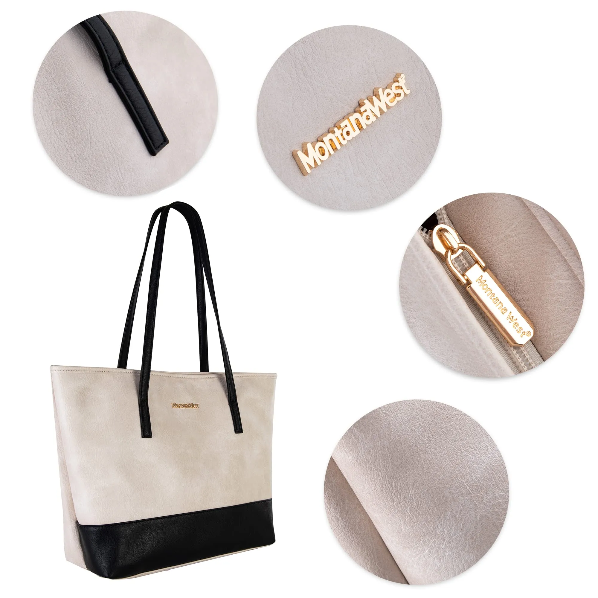 Montana West Tote Bags Vegan Leather Purses and Handbags for Women Top Handle Ladies Shoulder Bags