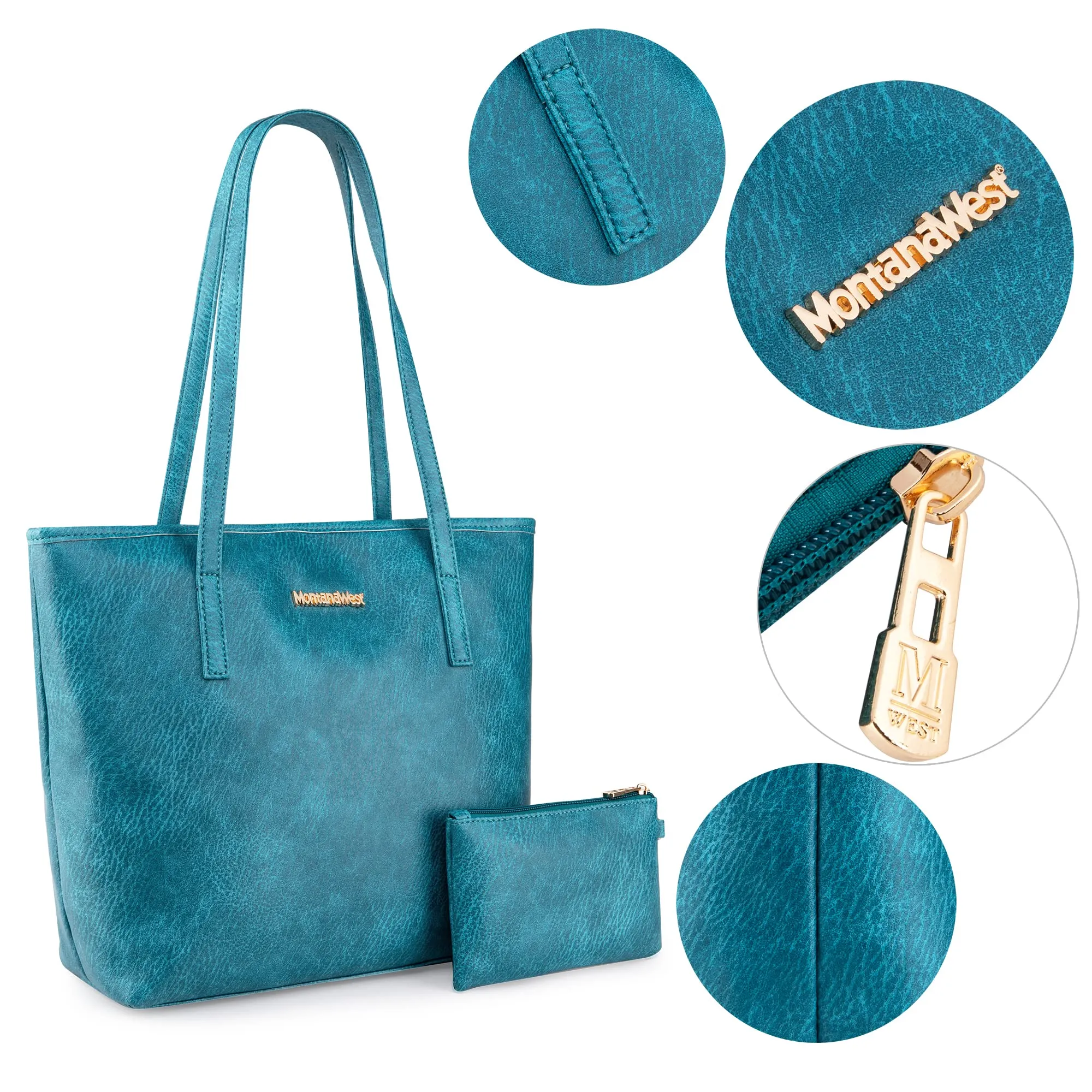 Montana West Tote Bags Vegan Leather Purses and Handbags for Women Top Handle Ladies Shoulder Bags