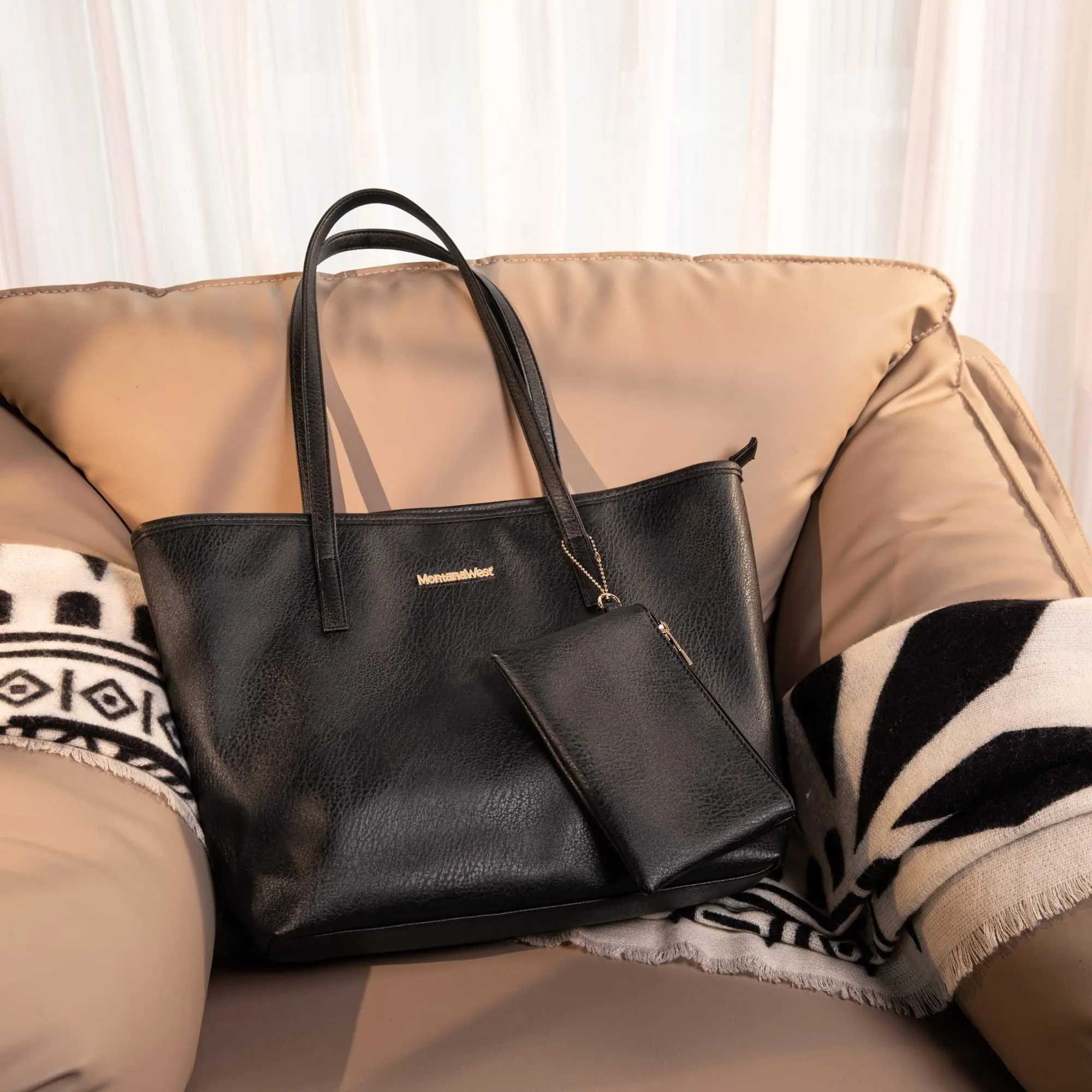Montana West Tote Bags Vegan Leather Purses and Handbags for Women Top Handle Ladies Shoulder Bags