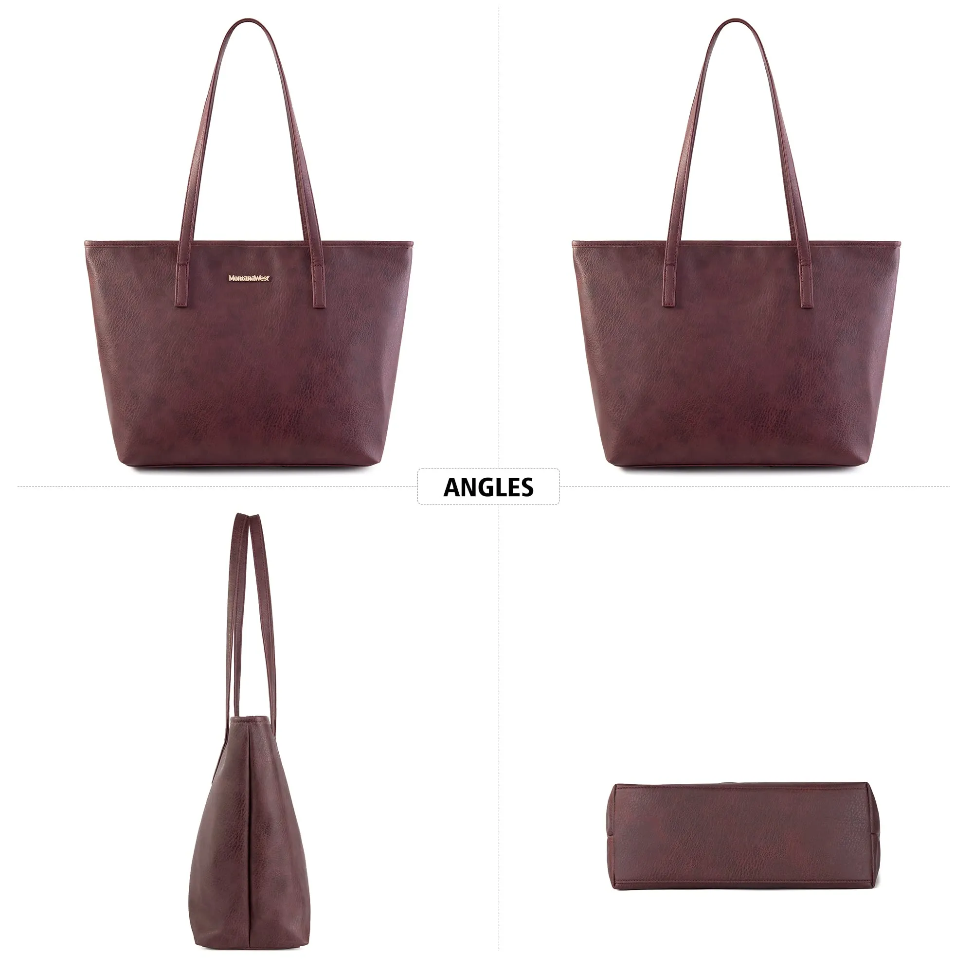 Montana West Tote Bags Vegan Leather Purses and Handbags for Women Top Handle Ladies Shoulder Bags