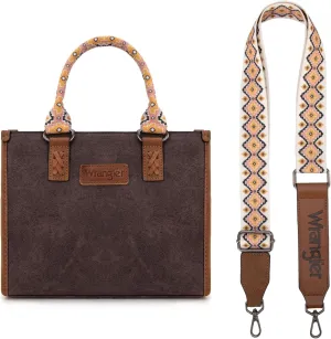 Montana West Wrangler Tote Bag for Women Western Retro Purse Top Handle Handbags with Aztec Strap