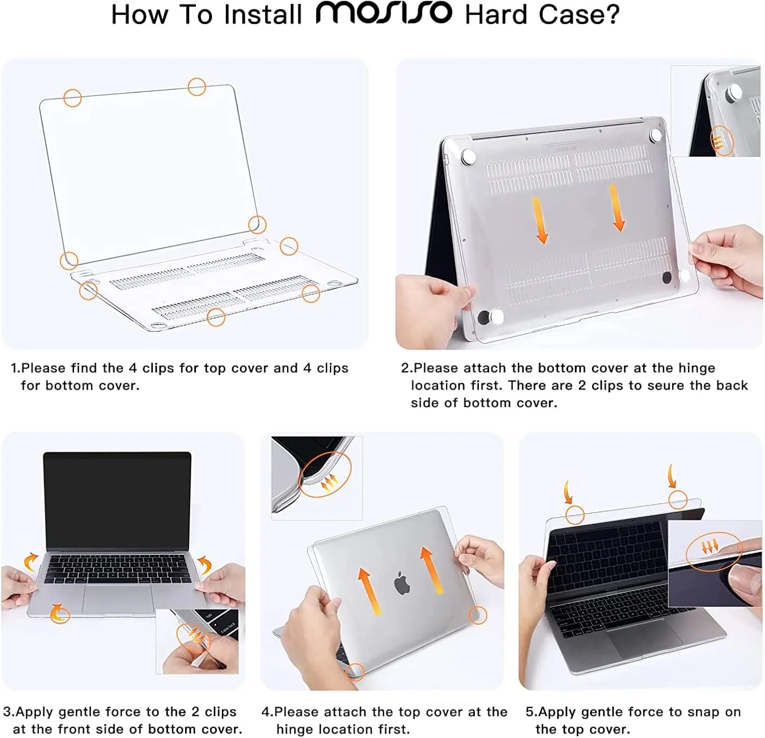 MOSISO Compatible with MacBook Air 13 inch Case 2022, 2021-2018 Release A2337 M1 A2179 A1932, Plastic Hard Shell&Keyboard Cover&Screen Film&Storage Bag for MacBook Air 13.3 inch Case, Transparent