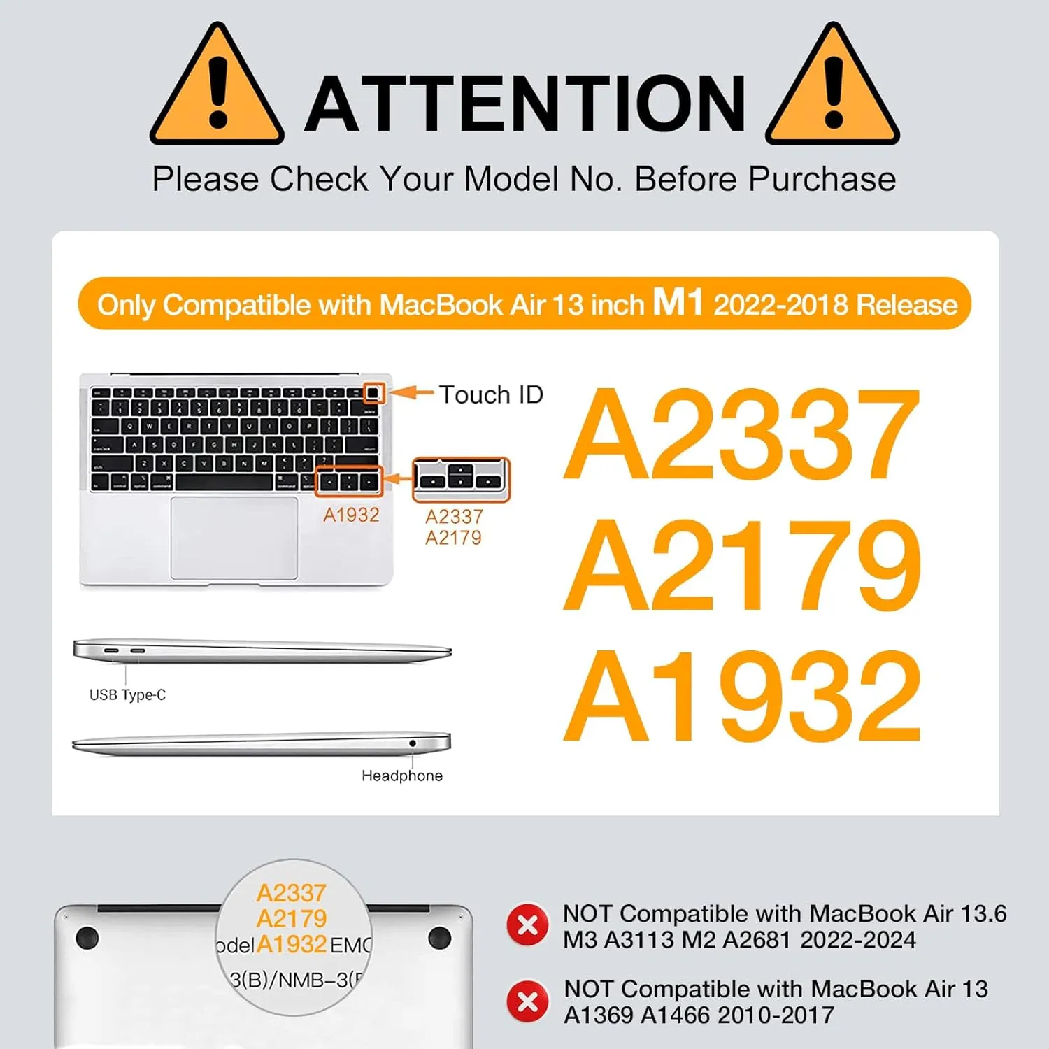 MOSISO Compatible with MacBook Air 13 inch Case 2022, 2021-2018 Release A2337 M1 A2179 A1932, Plastic Hard Shell&Keyboard Cover&Screen Film&Storage Bag for MacBook Air 13.3 inch Case, Transparent