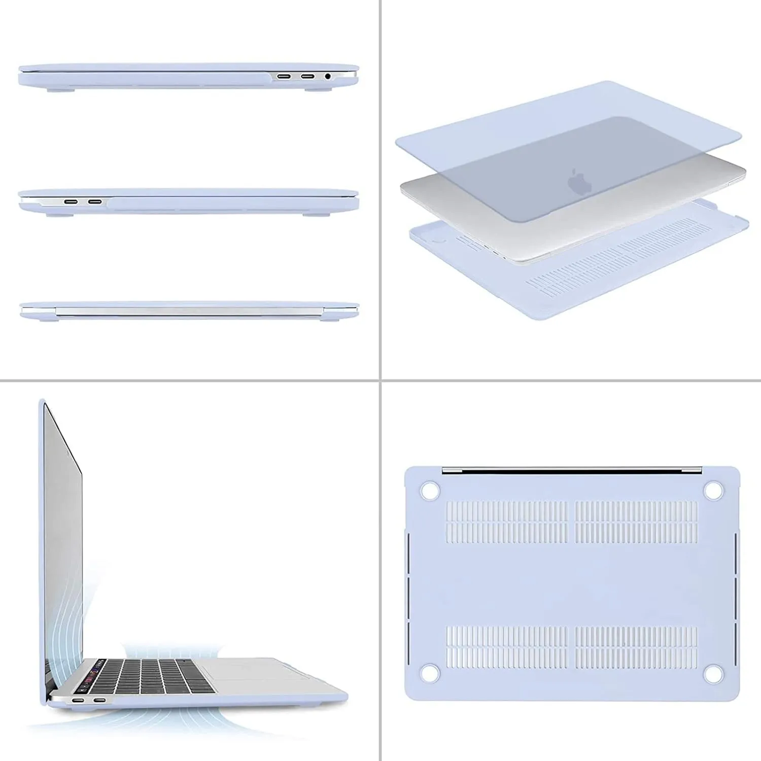 MOSISO Compatible with MacBook Pro 13 inch Case M2 2025, 2024, 2023, 2022-2016 A2338 M1 A2251 A2289 A2159 A1989 A1708 A1706, Plastic Hard Shell&Keyboard Cover&Screen Film&Storage Bag, Pastel Blue